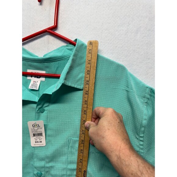 HB Mens 3XLT Mint Green Button-Up Short Sleeve Shirt W/ Pocket DXL - Picture 5 of 9